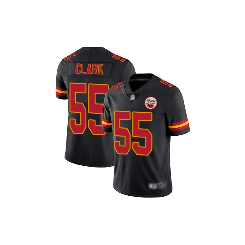 Limited Men's Frank Clark Black Jersey - #55 Football Kansas City Chiefs  Rush Vapor Untouchable Size 40/M