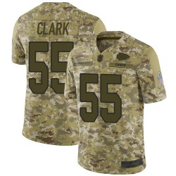 Limited Men's Frank Clark Camo Jersey - #55 Football Kansas City Chiefs 2018 Salute to Service