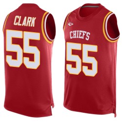 Limited Men's Frank Clark Red Jersey - #55 Football Kansas City Chiefs Player Name & Number Tank Top