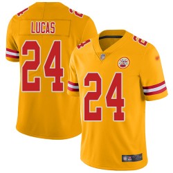 Limited Men's Jordan Lucas Gold Jersey - #24 Football Kansas City Chiefs Inverted Legend