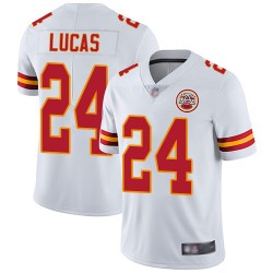 Limited Men's Jordan Lucas White Road Jersey - #24 Football Kansas City Chiefs Vapor Untouchable