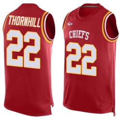 Limited Men's Juan Thornhill Red Jersey - #22 Football Kansas City Chiefs Player Name & Number Tank Top
