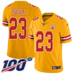 Limited Men's Kendall Fuller Gold Jersey - #23 Football Kansas City Chiefs 100th Season Inverted Legend