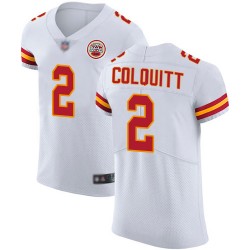 Elite Men's Dustin Colquitt White Road Jersey - #2 Football Kansas City Chiefs Vapor Untouchable